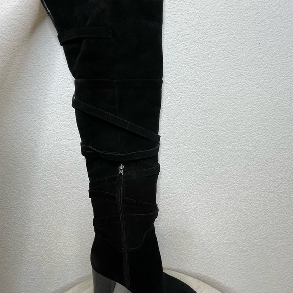 Sam Edelman boots thigh high Sable suede black sz 6 - Picture 2 of 13